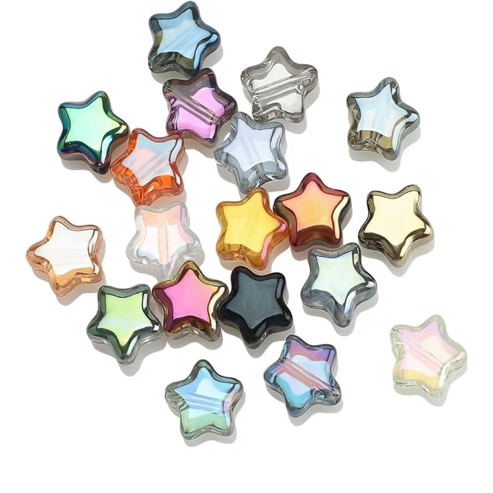 50 Iridescent Rainbow Crafter Star Beads or Poshmark Love Gifts